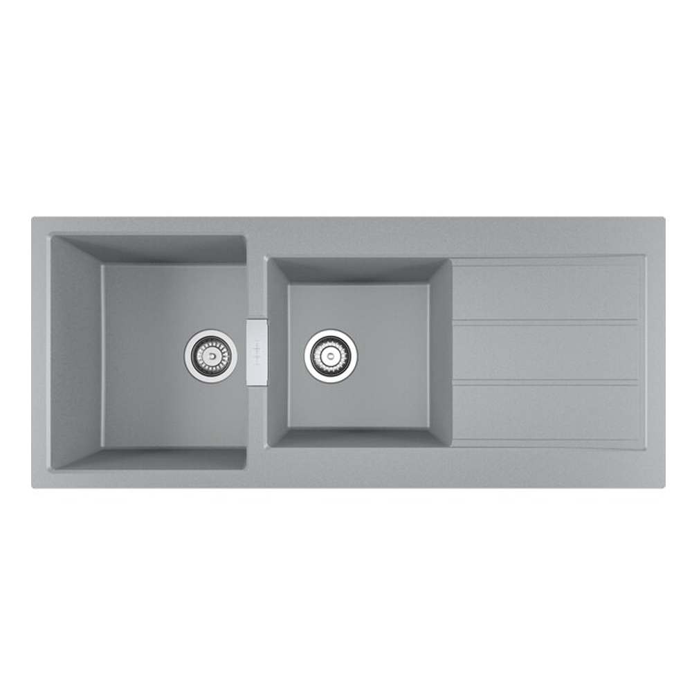 Franke: S2D621-116 Sirius Tectonite Inset Kitchen Sink, Double Bowl/Single Drain; Urban Grey 1