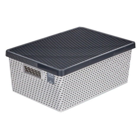 DKW: Senn Storage Basket With Lid, Grey/Dark Grey 1