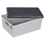 DKW: Senn Storage Basket With Lid, Grey/Dark Grey