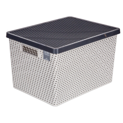 DKW: Senn Storage Basket With Lid, Grey/Dark Grey 1