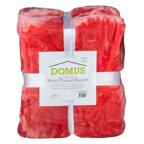 Domus: Microfiber Flannel Blanket; (150×220)cm, Dark Pink 1