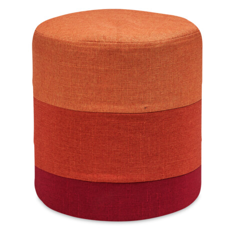 Leisure Round Fabric Stool, Orange/Red 1