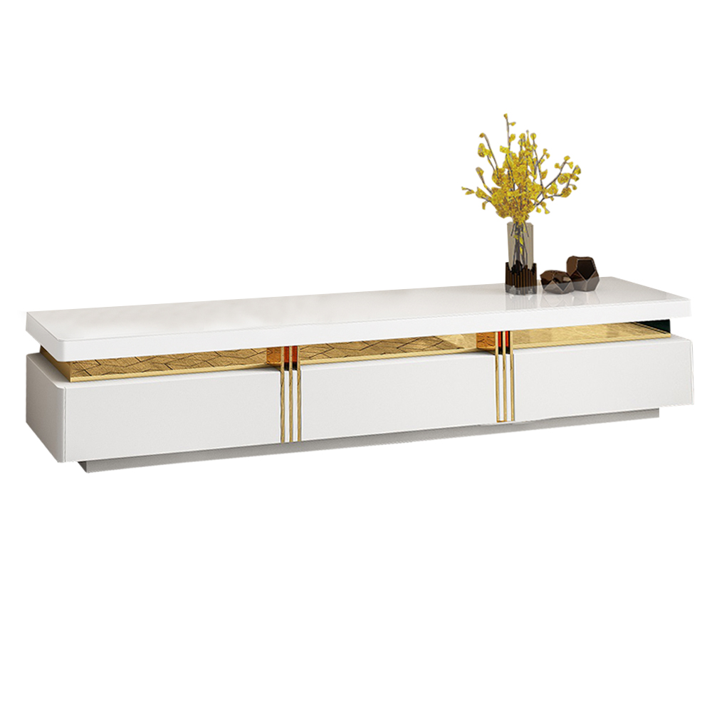 White and deals gold tv cabinet