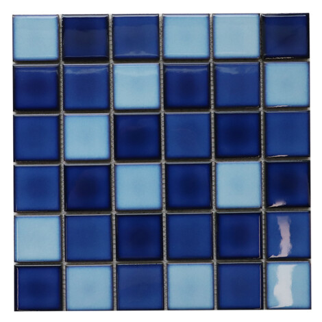 G99 Mix: Glossy Mixed Blue Porcelain Mosaic Tile; (30.6×30