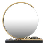 Lux Table Standing Mirror; (38.5x10x43)cm, Black/Gold