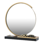 Lux Table Standing Mirror; (38.5x10x43)cm, Black/Gold