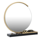 Lux Table Standing Mirror; (38.5x10x43)cm, Black/Gold