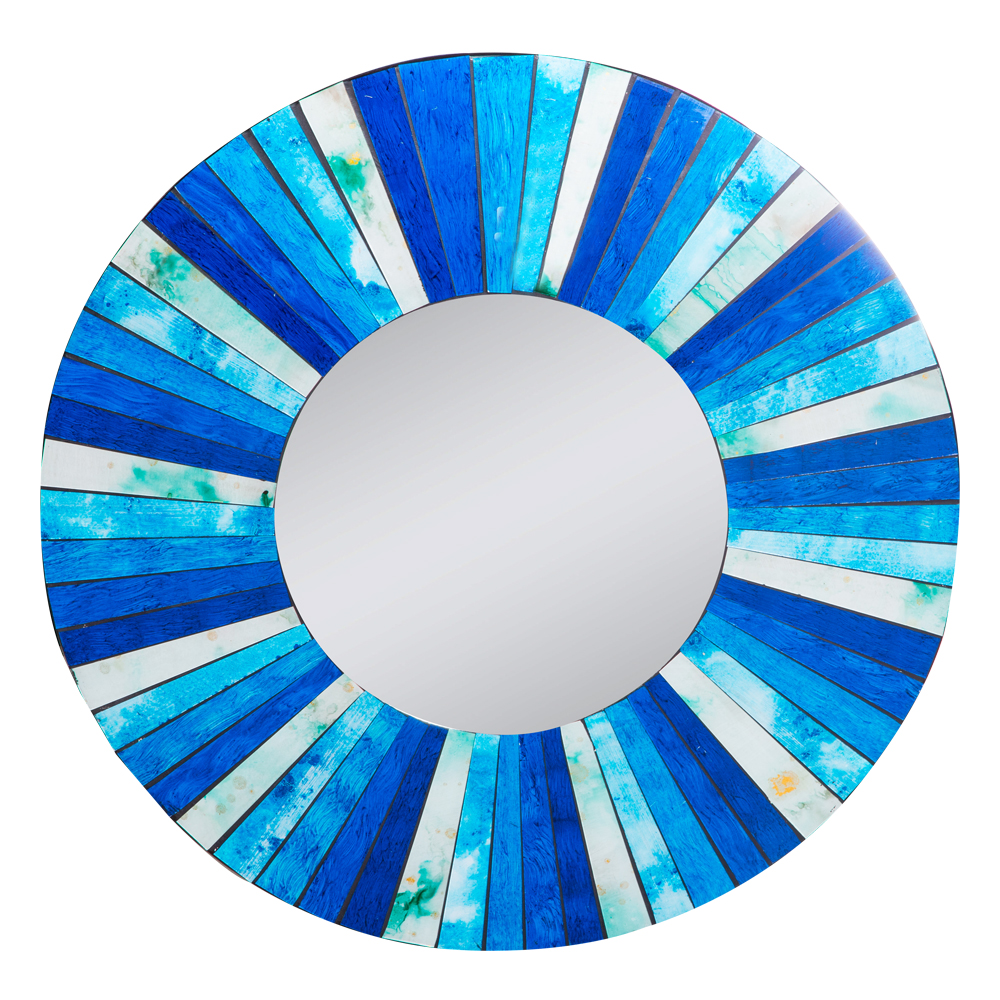 Decorative Round Wall Mirror; 60cm, Blue TACC shop online today!