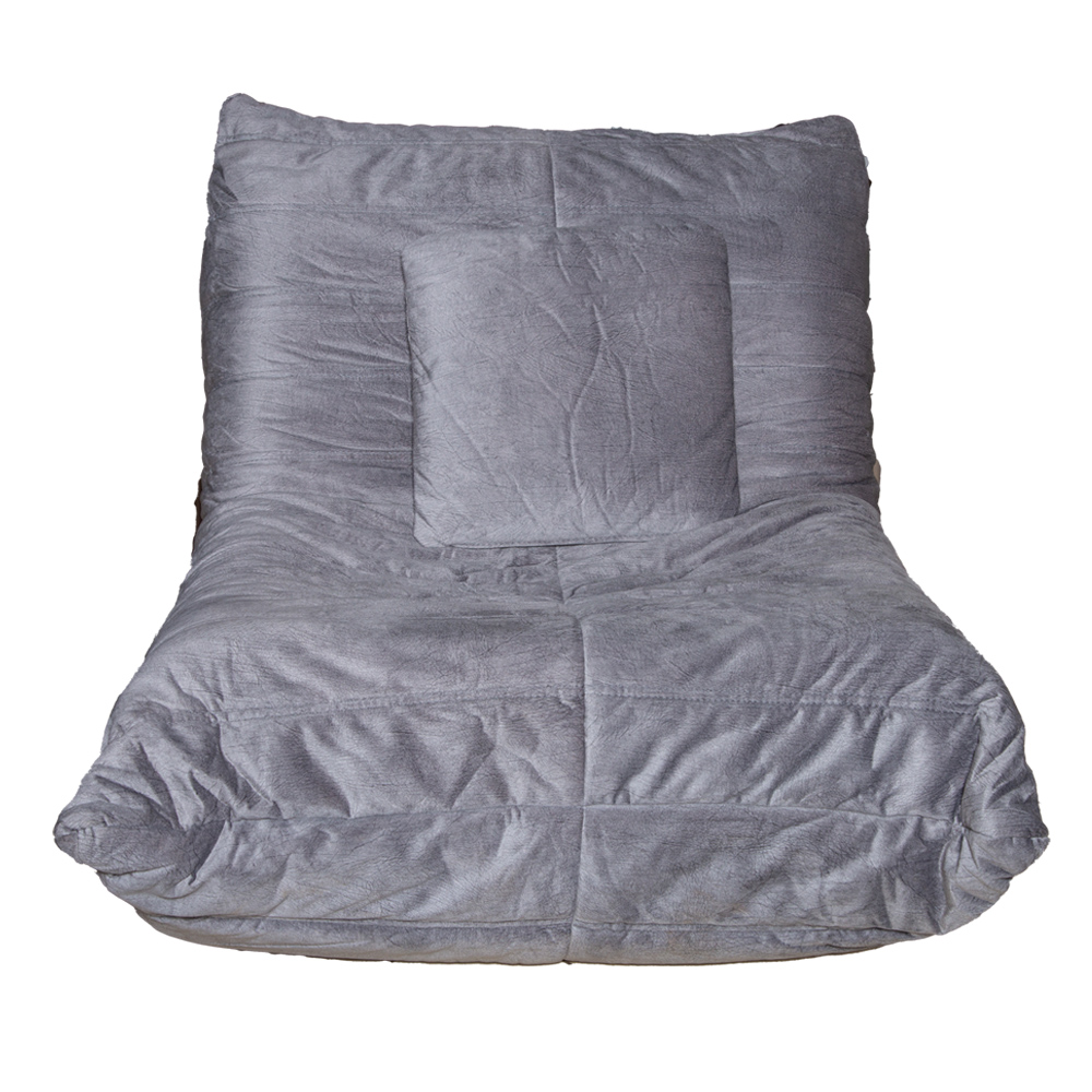 Luxury Fabric Bean Bag With 1 Pillow; (90x100x70)cm, Dark Grey