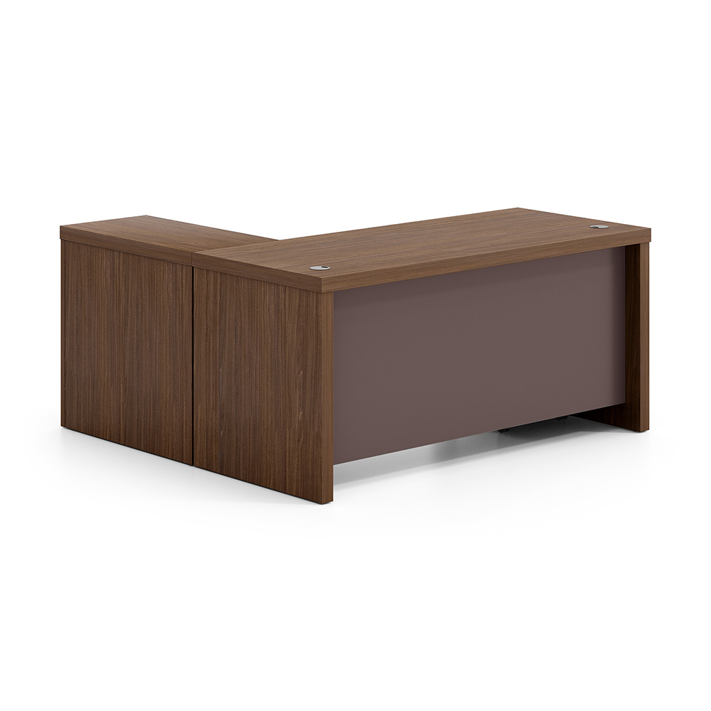 Office Desk + Mobile Side Return + Pedestal; (160x70x75)cm, Brown Oak/Brown 1