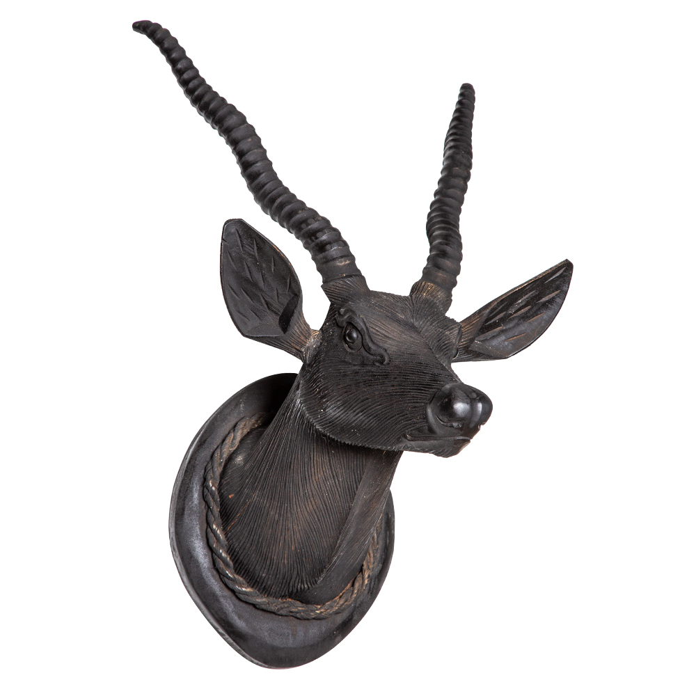 Gazelle Black Deer Sculpture, Black 1