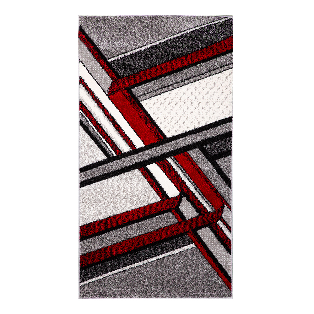 Grand: Colorful Faery 2500 Abstract Pattern Carpet Rug; (160×230)cm, Red/Grey 1