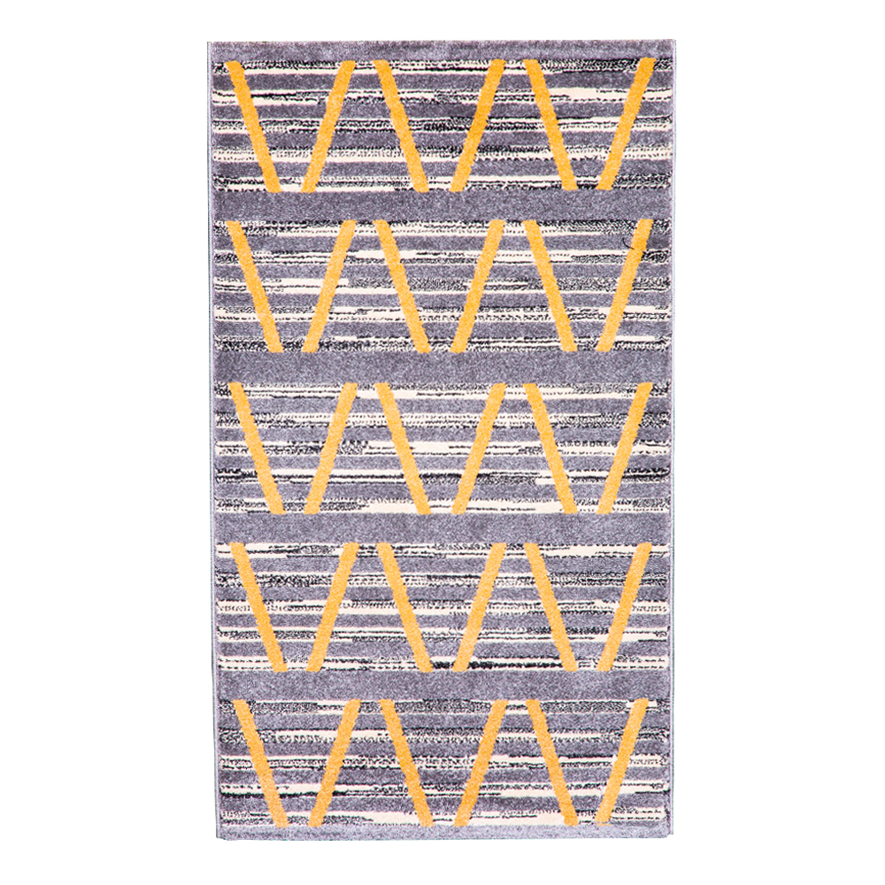 Universal: Delta Chevron Striped Pattern Carpet Rug; (160×230)cm, Orange/grey 1