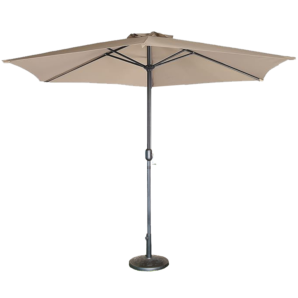 Aluminium/Steel Garden Umbrella With Stand, Taupe 1