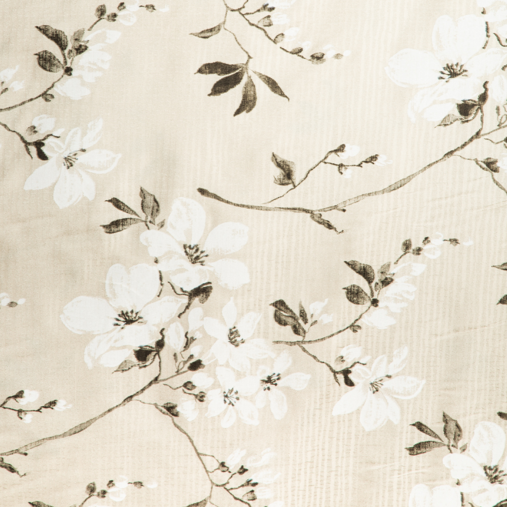 173-024A002: Furnishing Fabric Floral Pattern; 295cm, Cream  1