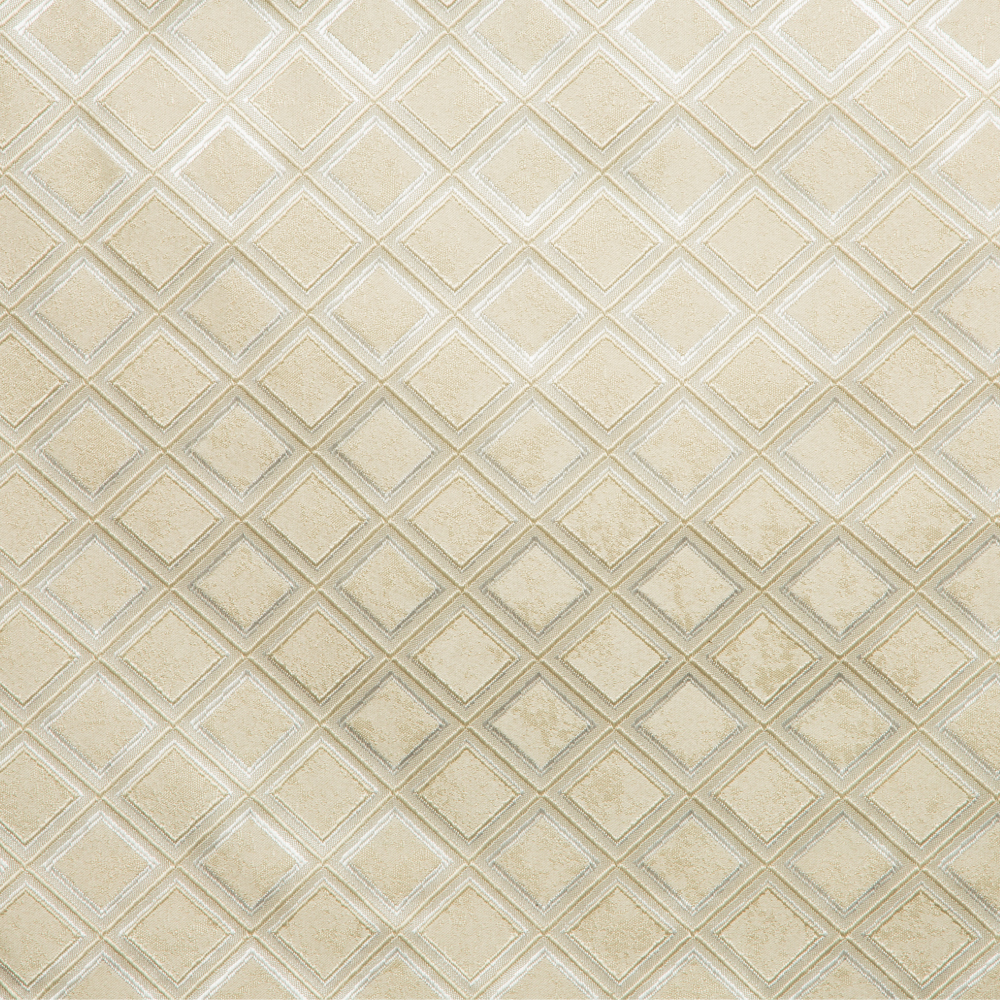 Castillo Collection: Polyester Diamond Pattern Jacquard Fabric; 290cm, Cream 1
