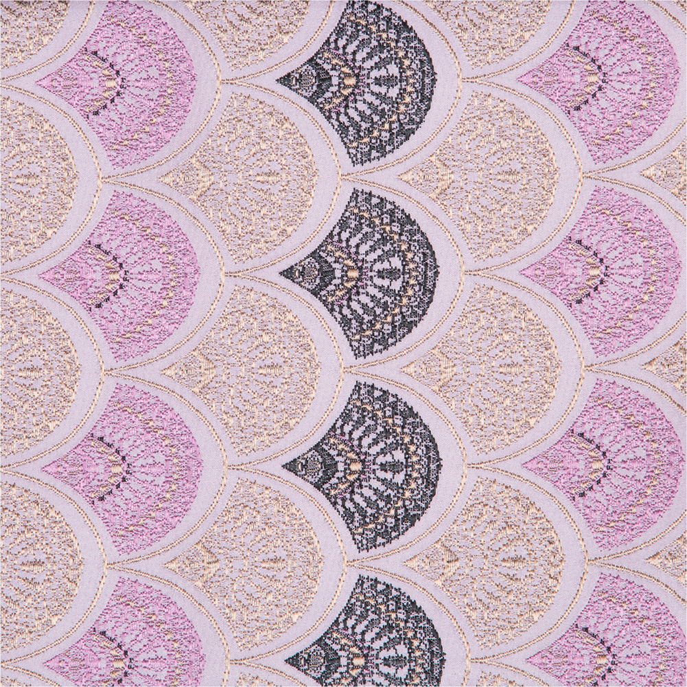 Fusion Collection: Seamless Patterned Polyester Upholstery Fabric; 140cm, Lilac/Beige 1