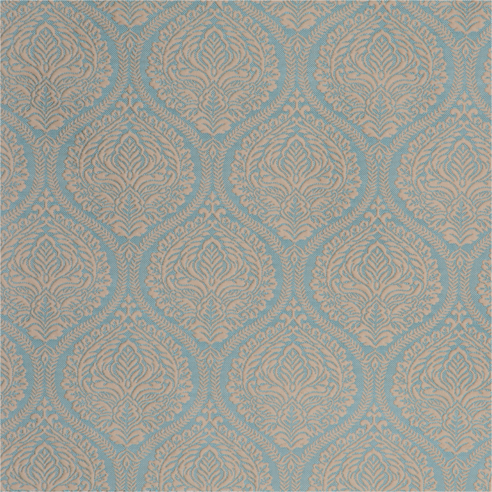 F-Laurena II Collection: DDecor Textured  Brocade Pattern Furnishing Fabric; 280cm, Teal Blue 1