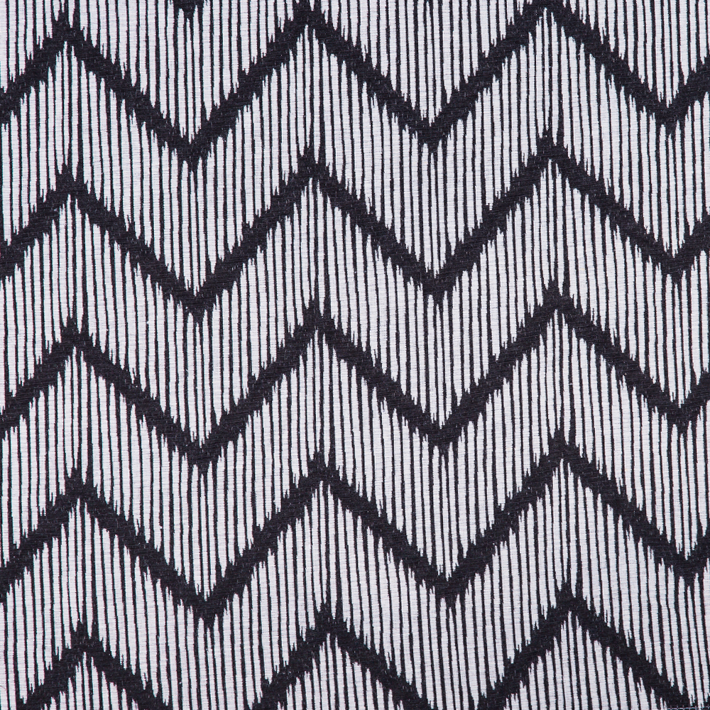 Oasis Collection: Chevron Pattern Jacquard Curtain Fabric; 280cm, Black/Grey 1