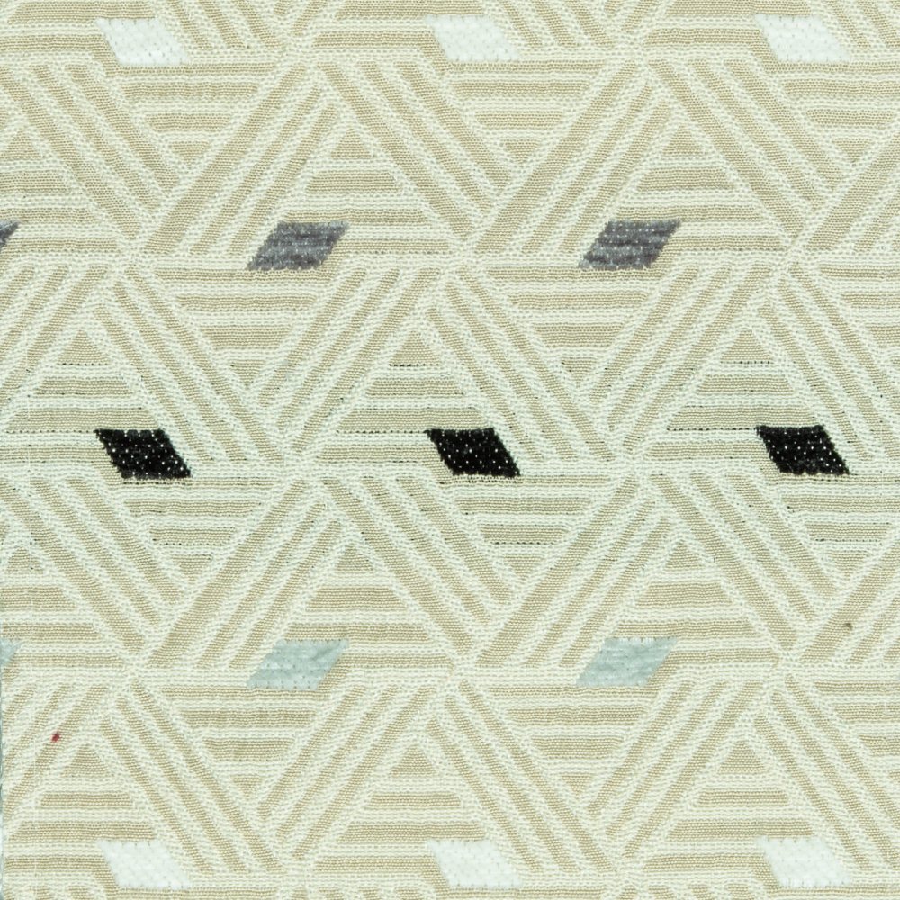 Santorini Collection: Geometric Pattern Polyester Upholstery Fabric; 140cm, Grey/Black 1