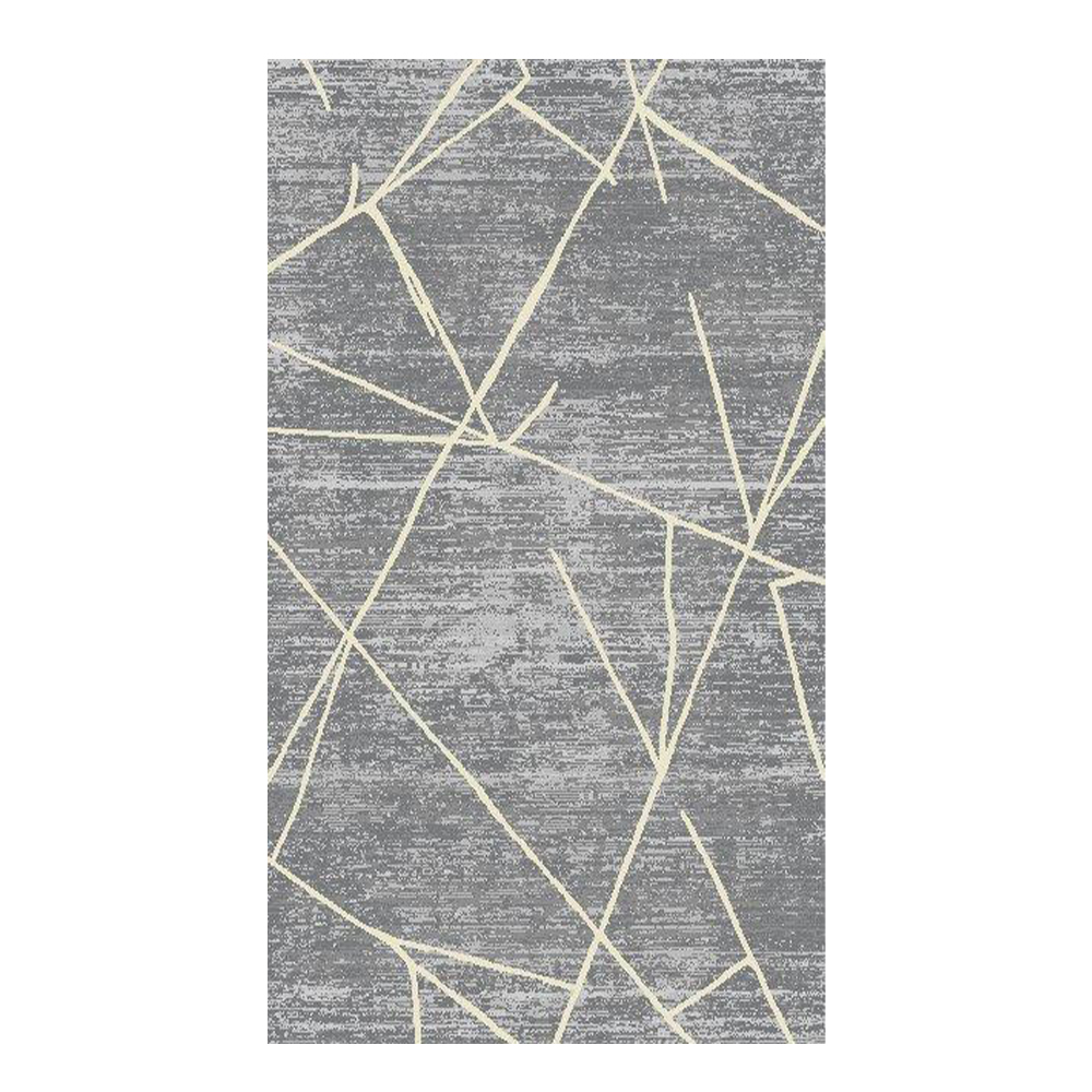 Eryun Hali: Geometric Patterned Carpet Rug; (100×200)cm, Grey/Yellow 1