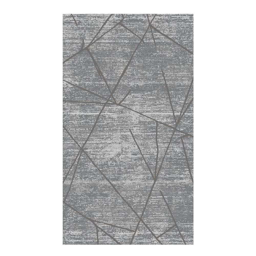 Eryun Hali: Geometric Patterned Carpet Rug; (100×200)cm, Grey 1