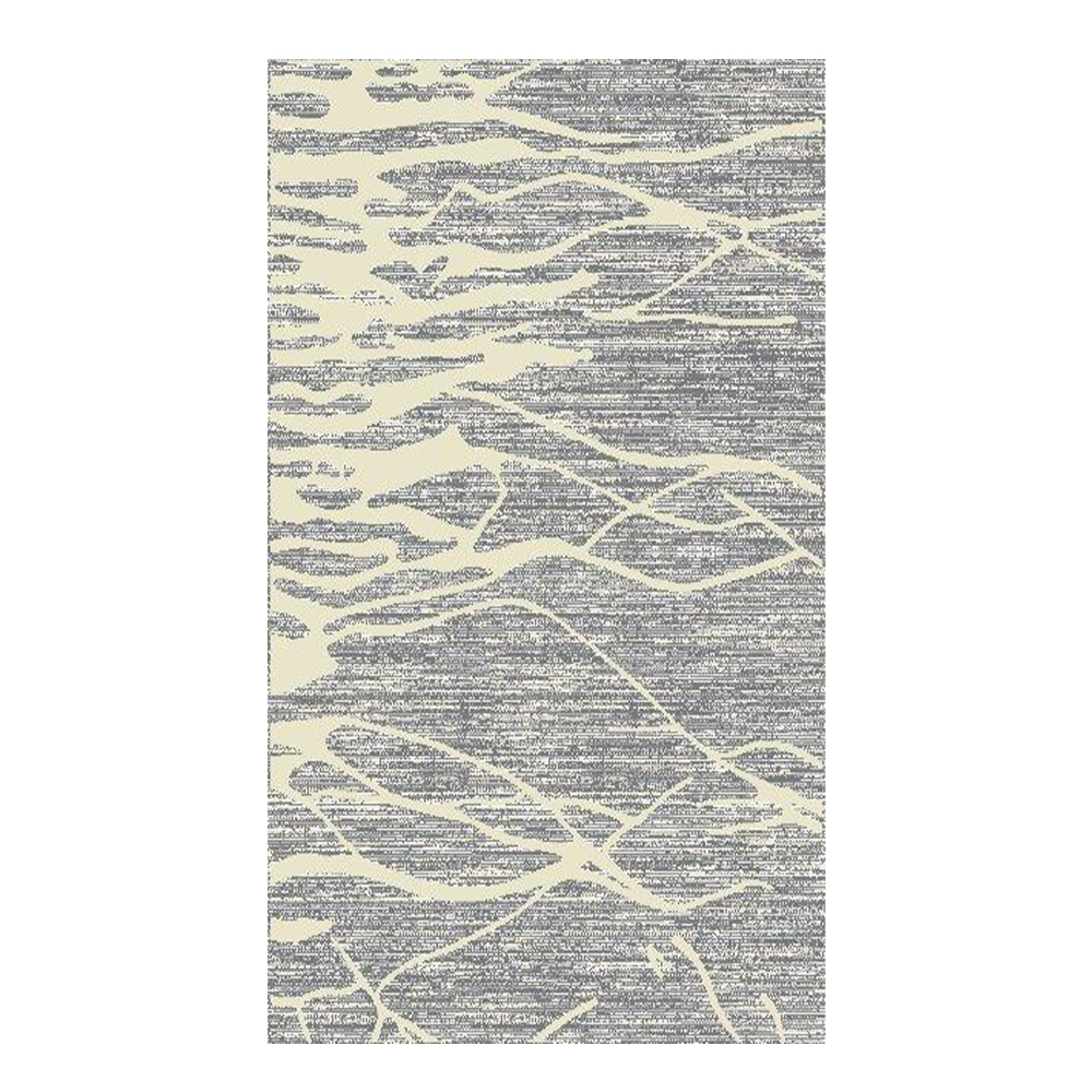 Eryun Hali: Wavy Patterned Carpet Rug; (100×200)cm, Grey/Dark Cream 1