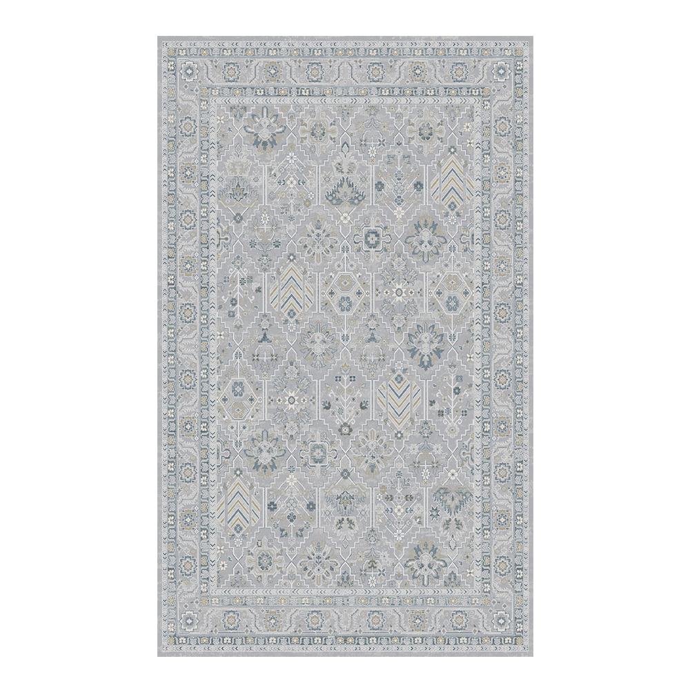 Lysandra : Dresden Diamond Floral Carpet  Rug; (160×230)cm, Grey 1