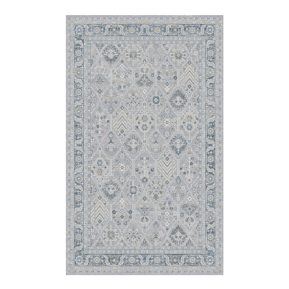 Lysandra : Dresden Diamond Floral Carpet  Rug; (160×230)cm, Grey 1