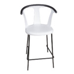 High Bar Chair With Metal Legs; (88x56x56)cm, White