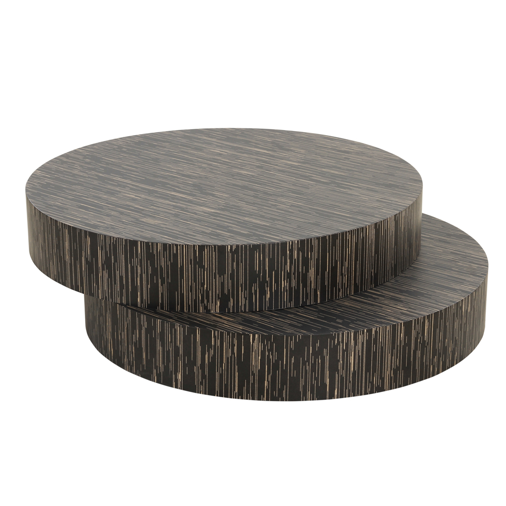 Circular Coffee Table-Wood Top; (120x100x32)cm, Black  1