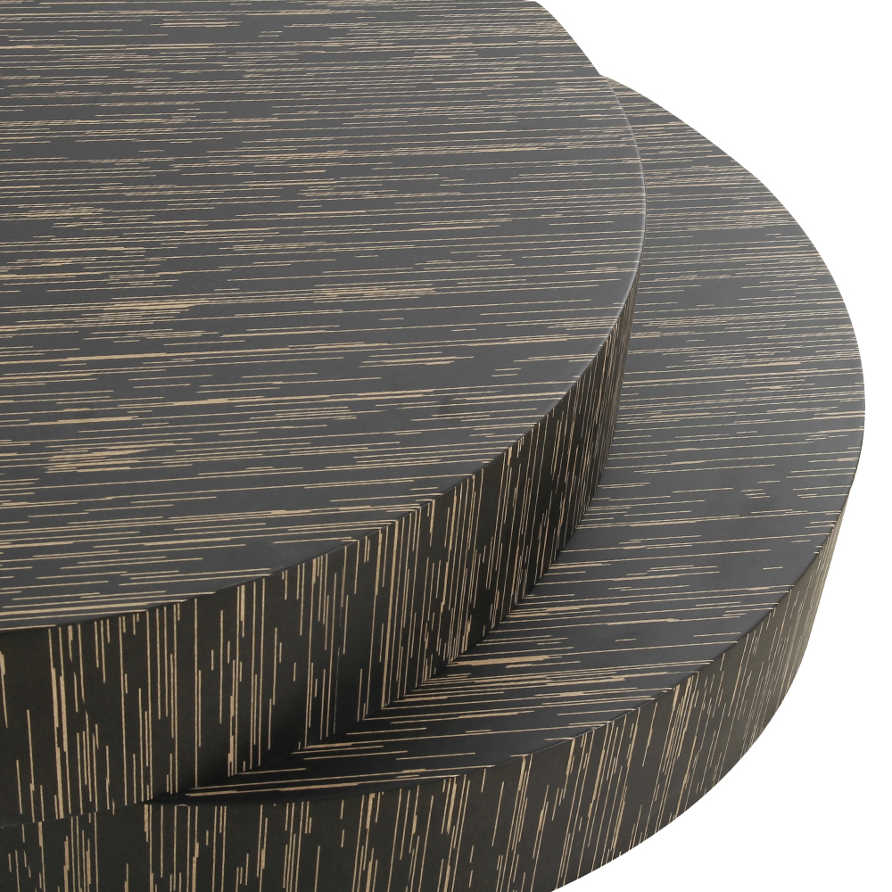 Circular Coffee Table-Wood Top; (120x100x32)cm, Black