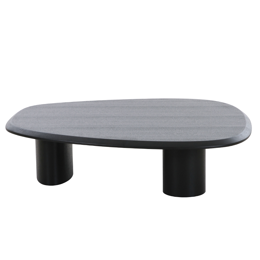 Freeform Shape Coffee Table-Wood Top; (96x78x29)cm, Black