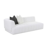 Fabric Sofa Set With Chaise + Ottoman, White