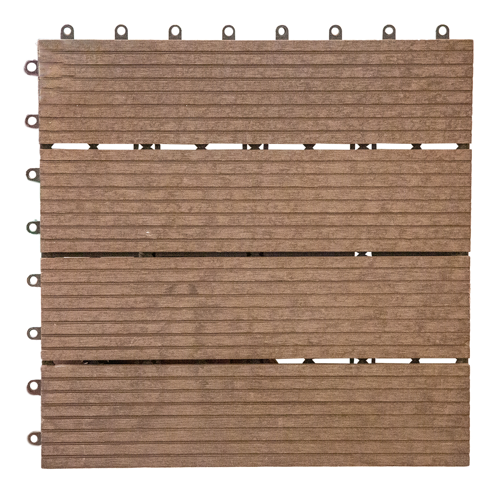 GS300H20: Wood PVC Decking Tile, Brown 1