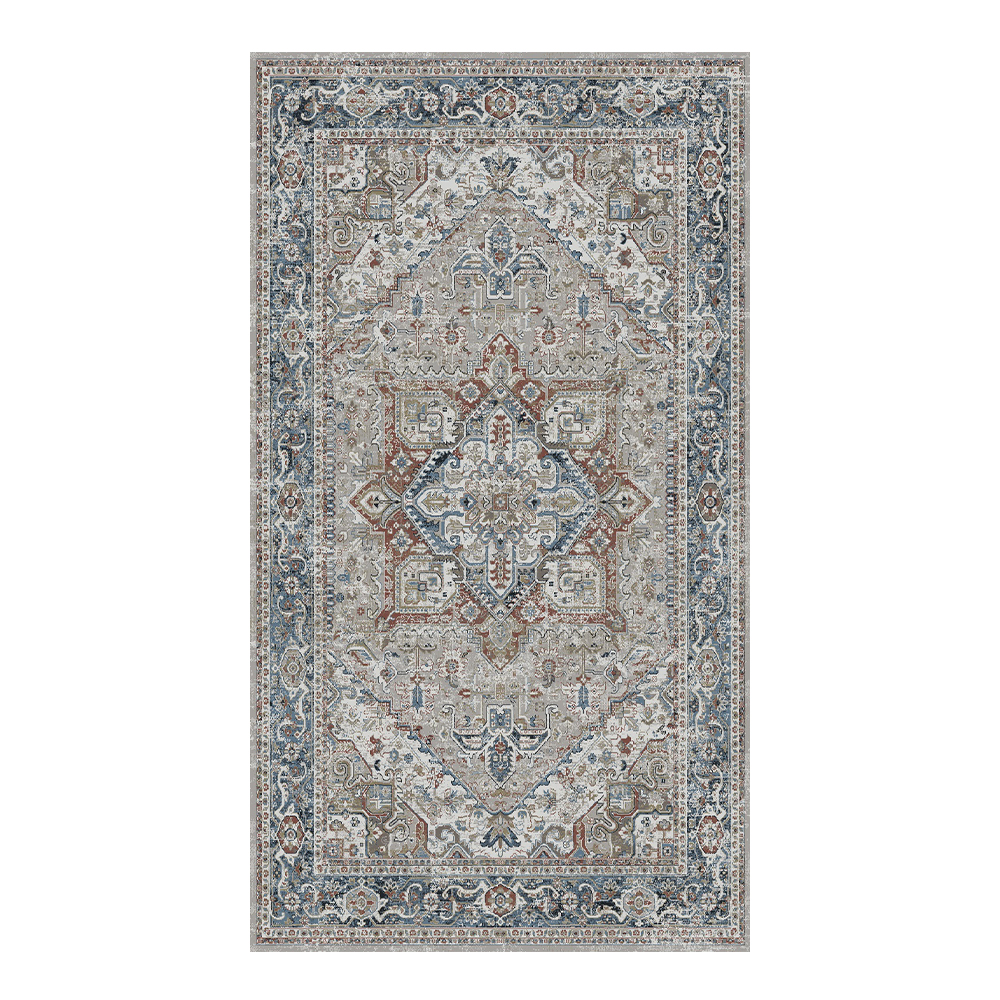 Lysandra: York Floral Carpet  Rug; (200×290)cm, Grey/Multicolor 1