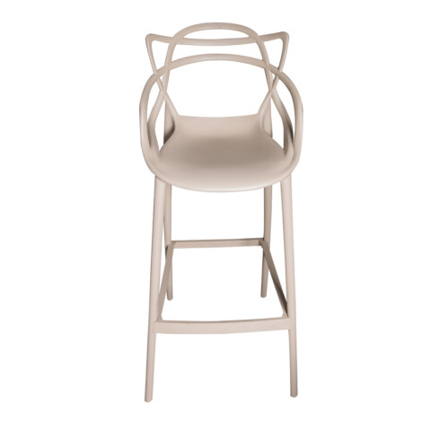 High Bar Chair With Back Rest; (51.5x49.5x108.5)cm, Khaki