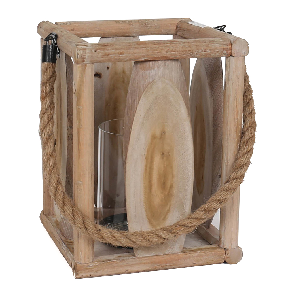 Home Broad: Wood Lantern; (19x19x26)cm 1