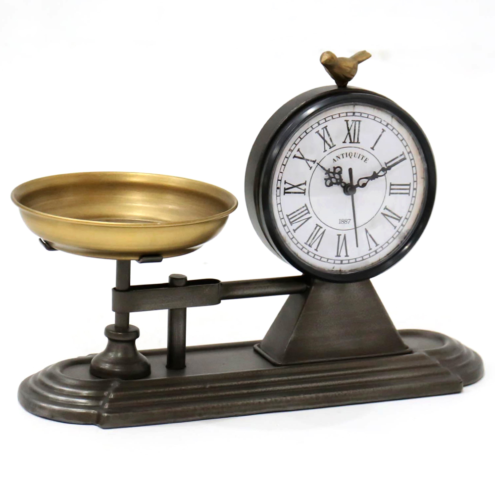 Home Broad: Metal Table Clock; (35×15