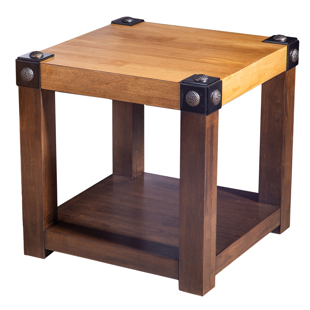 End Table-Wooden Top; (55x55x55)cm, Antique Grey/Lily Oak 1