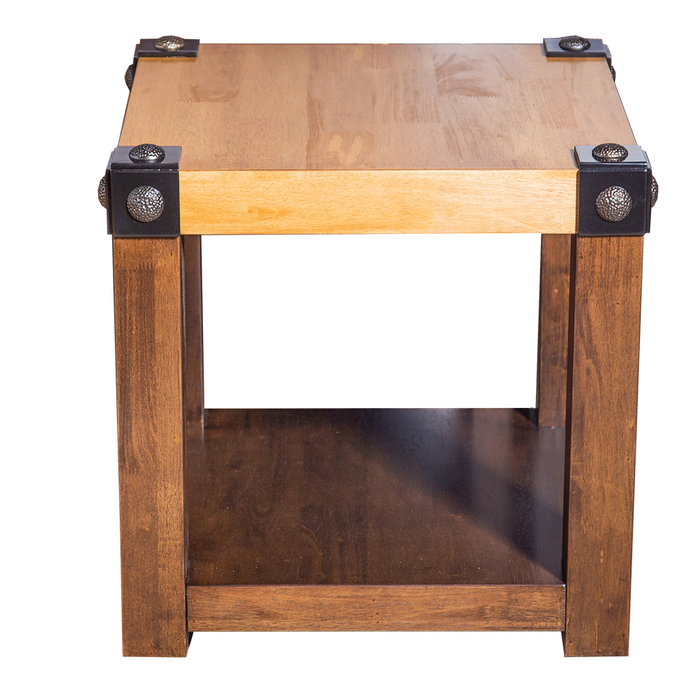End Table-Wooden Top; (55x55x55)cm, Antique Grey/Lily Oak