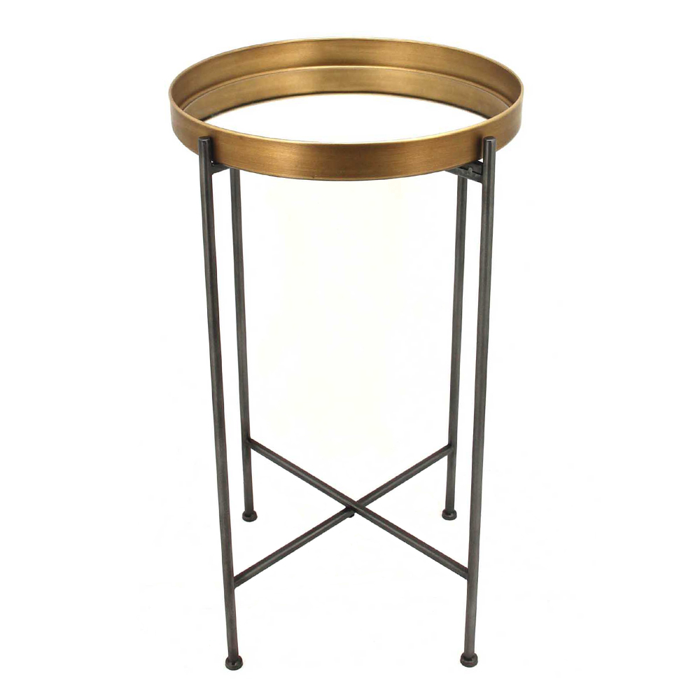 Side Table With Mirror Top; (43x43x71)cm 1
