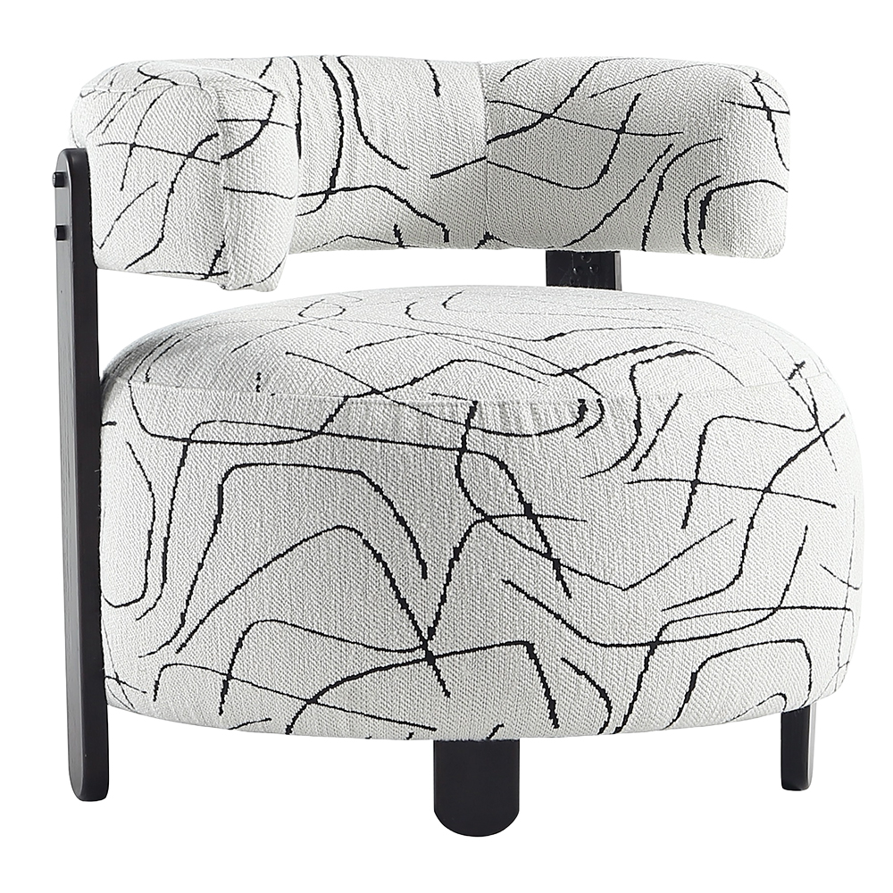 Fabric Accent chair; (75x70x75)cm, White/Black 1