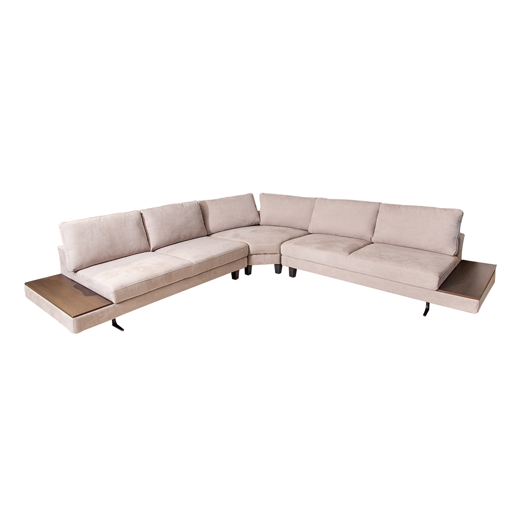 ANNA S Fabric Corner Sofa Set, Light Grey 1