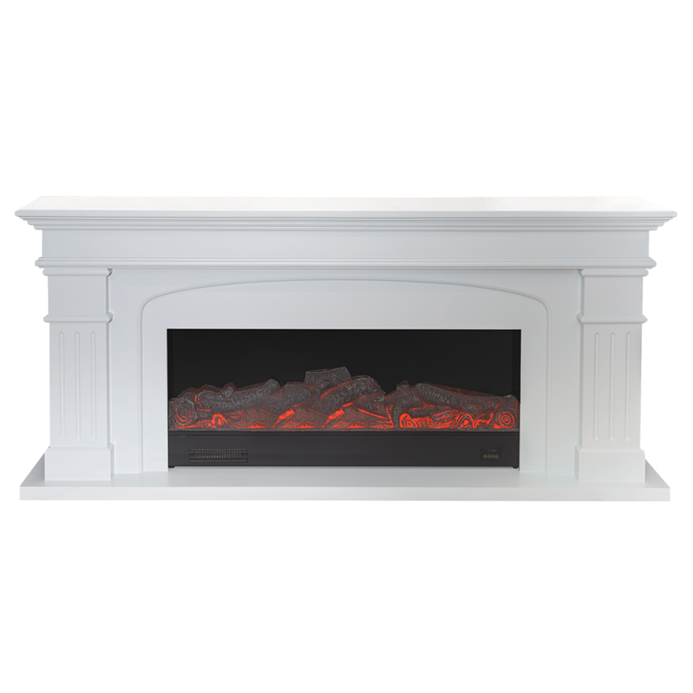Decorative Fire Place + Heater; (200x32x90)cm, White 1