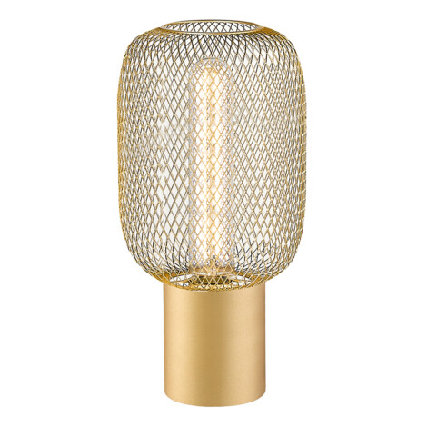 Ice Box Table Lamp With Gold Mesh Shade (E27); (φ13xH25)cm 1