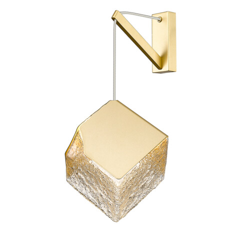 Ice Box Wall Lamp With Gold Sheet/Clear Glass Shade (G9); (L21xW25xH45)cm 1