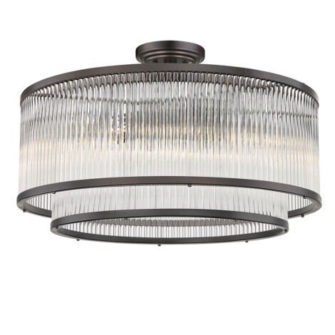 Pendant Lamp With Oil Rubbed Bronze/Clear Glass Shade (E14); (L21.5xW24xH46.5~156
