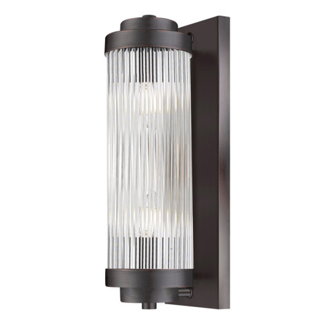 Wall Lamp With Clear Glass Bar Shade; (W13xH40xD15)cm, Oil Rubbed Bronze (E14) 1