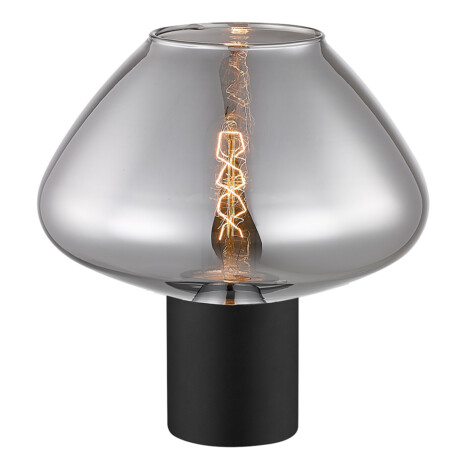 Table Lamp With Light Smoky Glass Shade; (φ21xH21